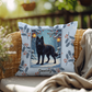 Husky Black Pillow - Winter Husky pillow, indoor dog throw, cozy seasonal home accent