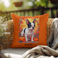 Black Pied French Bulldog pillow, personalized indoor outdoor dog cushion, custom Frenchie decor - MySisterIsASurvivor