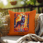Dark Red Husky blue eyes pillow, custom indoor outdoor Husky dog cushion, home accent - MySisterIsASurvivor