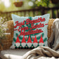 Just Breathe - Even Santa Meditates Throw Pillow - Funny calm Christmas pillow for relaxation