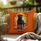 Black Labrador Retriever pillow, personalized indoor outdoor dog cushion for lab lovers - MySisterIsASurvivor