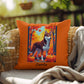 Dark Red and White Husky amber eyes pillow, personalized indoor outdoor dog cushion for Husky fans - MySisterIsASurvivor