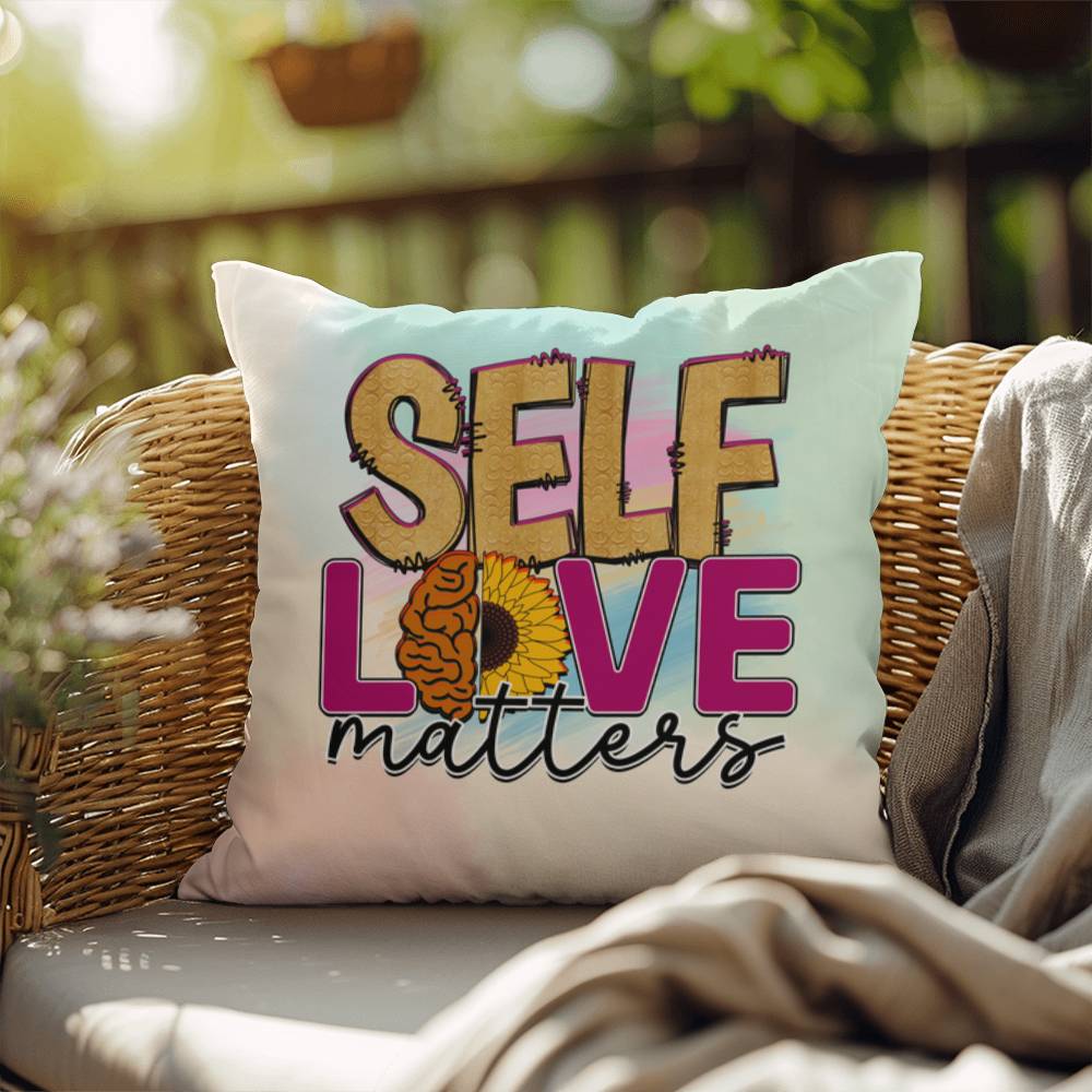 Self Love Matters: Indoor/Outdoor Pillow for Wellness, Style & Stress Relief
