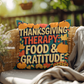 Thanksgiving Therapy: Food & Gratitude throw pillow with mindfulness quote and cozy fall décor
