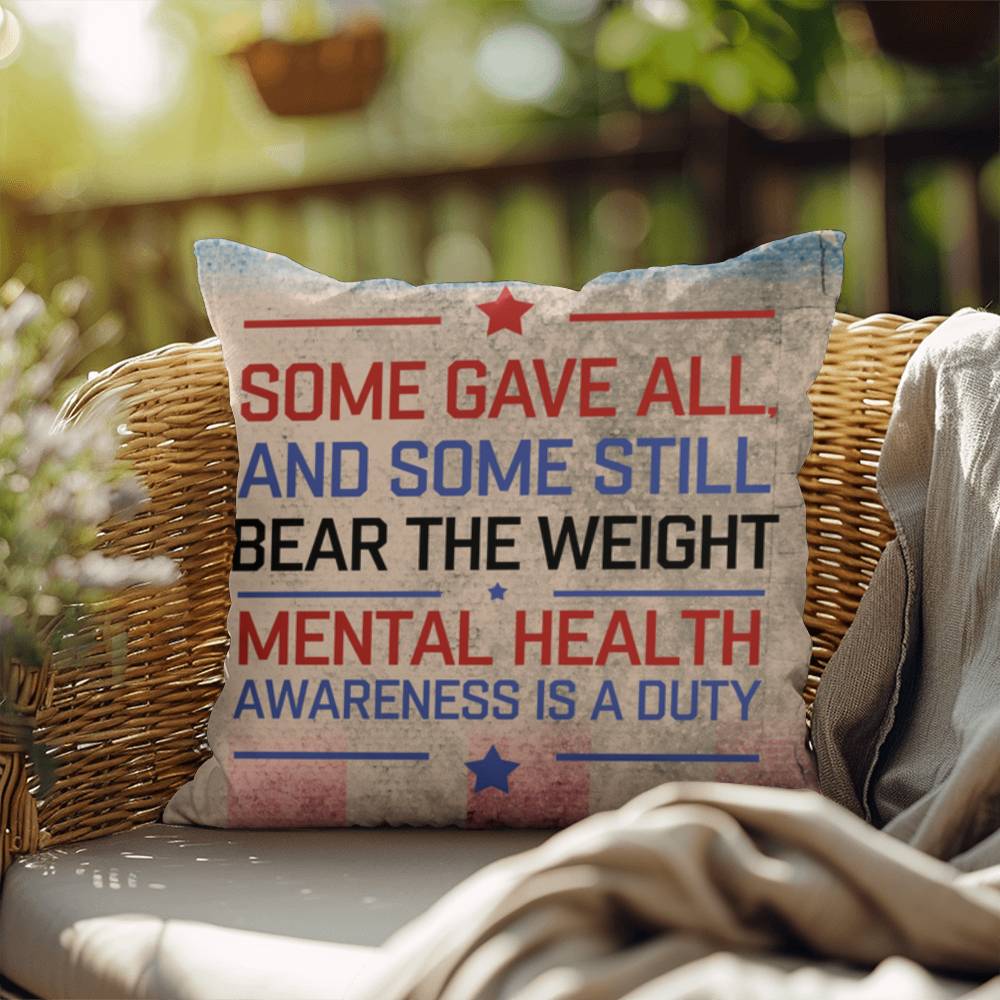 Some Gave All personalized tribute pillow for veterans, Memorial Day remembrance, and PTSD mental health support
