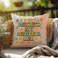 Progress, Not Perfection, Man: Indoor/Outdoor Pillow - Groovy Affirmation for Emotional Wellness & Positive Vibes