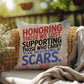 Honoring Those We Lost custom tribute pillow for military remembrance, Memorial Day, and PTSD mental health support