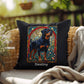 Rottweiler (Black and Mahogany) Indoor/Outdoor Pillow - Personalized Stained Glass Dog Tribute & Comfort Gift