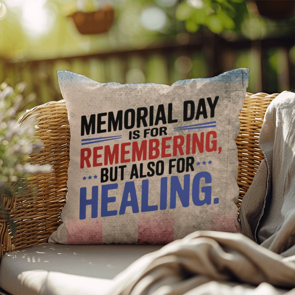 Memorial Day Is for Remembering personalized pillow honoring veterans, PTSD support, and military remembrance