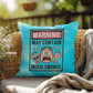 Warning: May Contain Mood Swings Indoor/Outdoor Pillow -Mental Health Support, Self-Care Decor, Anxiety Relief Throw Cushion
