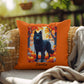 Black Siberian Husky pillow blue eyes, custom indoor outdoor Husky cushion for pet owners - MySisterIsASurvivor