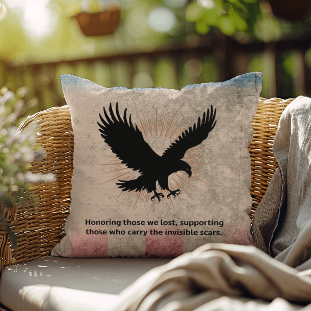 Honoring Those We Lost Indoor/Outdoor Pillow: Resilient Comfort - Mental Health & Memorial Tribute