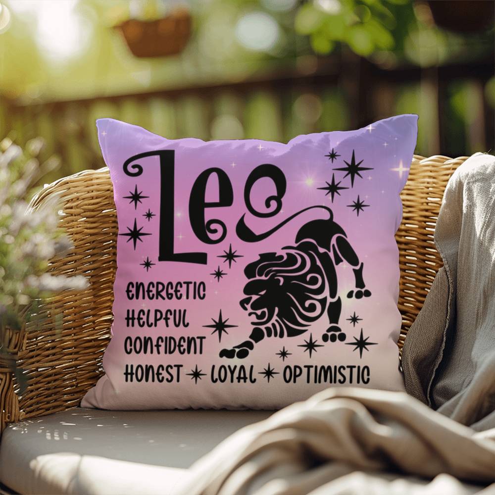 Leo Indoor/Outdoor Pillow – Zodiac Astrology Decor, Boho Accent for Home & Patio