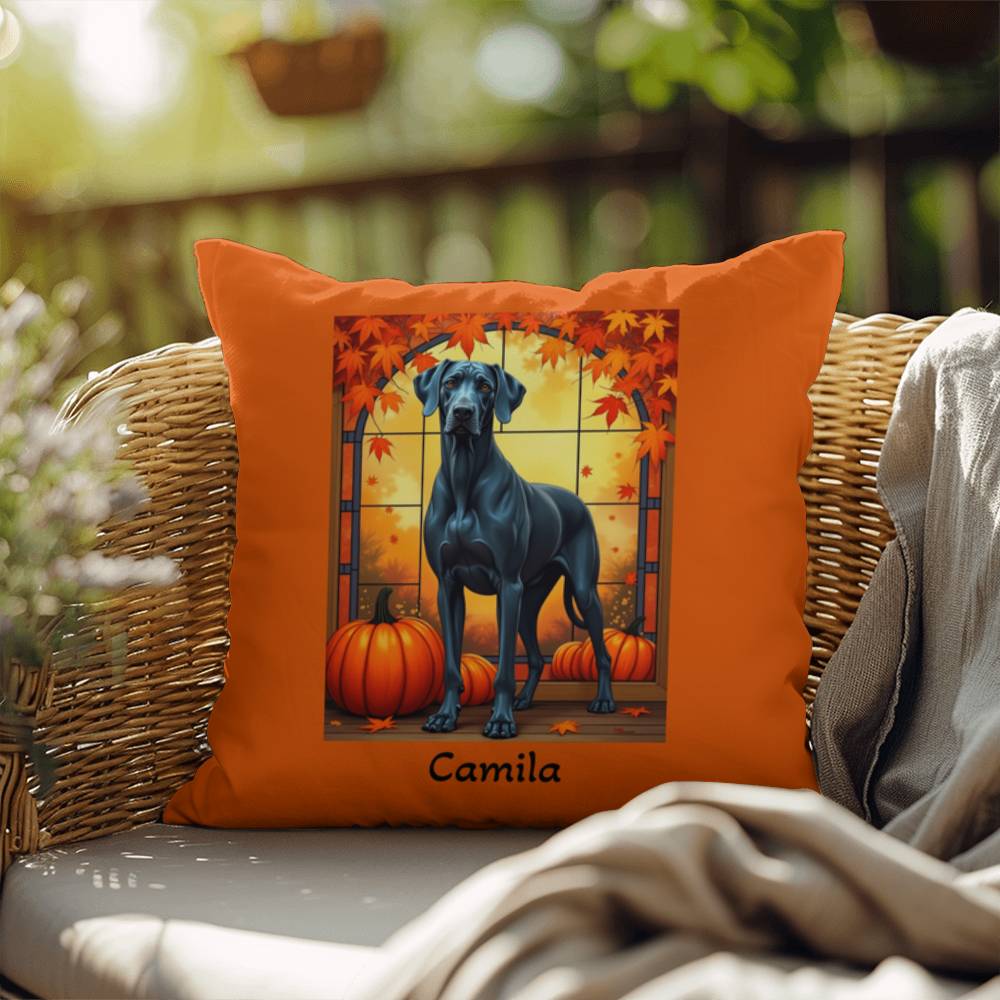 Great Dane (Blue) Throw Pillow - Custom Indoor/Outdoor Dog Cushion, Great Dane Lover Gift