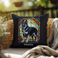 German Shepherd (Black and Silver) Indoor/Outdoor Pillow - Personalized Stained Glass Dog Tribute & Comfort Gift