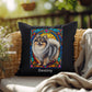 Pomeranian (Wolf Sable) Indoor/Outdoor Pillow - Personalized Stained Glass Dog Tribute & Comfort Gift
