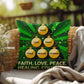 Faith, Love, Peace, Healing, Courage Throw Pillow - Motivational Christmas décor for inner peace
