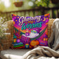 Ghosting My Worries Halloween Throw Pillow - Breathe Relax Unwind Ghost Pillow