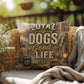 Shop our loyal dogs good life throw pillow featuring the 18" x 18" style option from MySisterIsASurvivor.