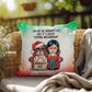 I’m on the Naughty List (Woman and Dog) Throw Pillow - Funny holiday home accent decorative pillow