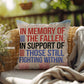 In Memory of the Fallen personalized patriotic pillow for veteran tribute, PTSD awareness, and Memorial Day remembrance