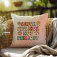 Catch Feelings, Not Burnout: Indoor/Outdoor Pillow - Groovy Affirmation for Emotional Wellness & Positive Vibes