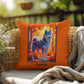 Dark Grey Husky amber eyes pillow, personalized indoor outdoor dog cushion for Husky lovers - MySisterIsASurvivor