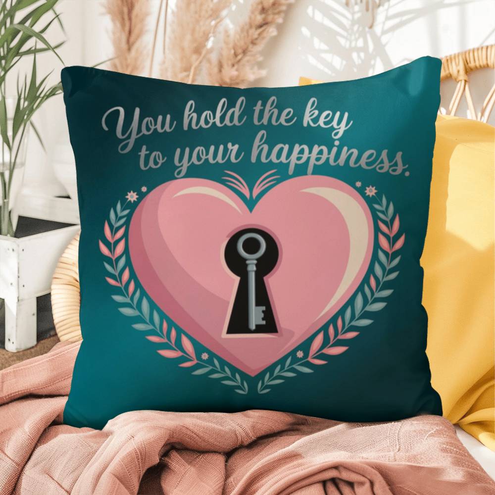 You Hold The Key To Your Happiness: Indoor/Outdoor Pillow Self-Care for Relaxation, Mindfulness & Emotional Wellness