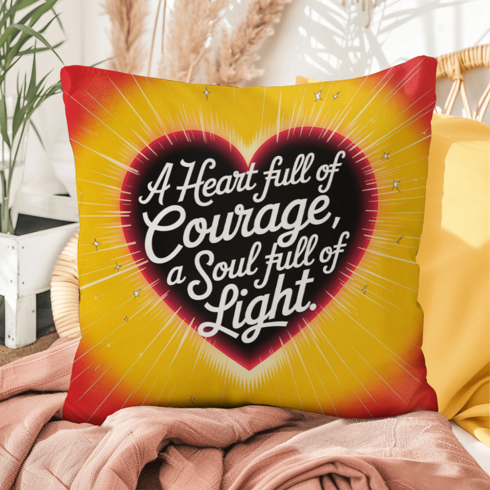 A Heart Full Of Courage, A Soul Full Of Light: Indoor/Outdoor Pillow Self-Care for Relaxation, Mindfulness & Emotional Wellness