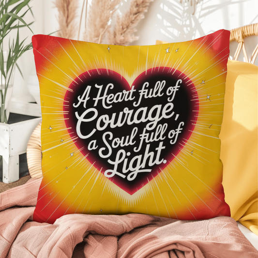 A Heart Full Of Courage, A Soul Full Of Light: Indoor/Outdoor Pillow Self-Care for Relaxation, Mindfulness & Emotional Wellness