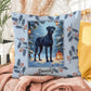 Great Dane Blue Pillow - Holiday Great Dane pillow, indoor winter dog throw, personalized accent