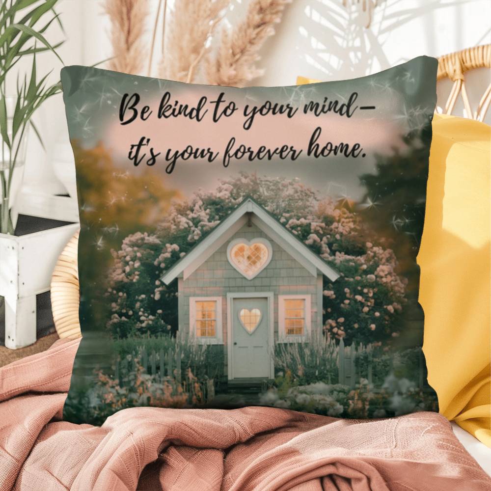 Be Kind To Your Mind - It's Your Forever Home: Indoor/Outdoor Pillow Self-Care for Relaxation, Mindfulness & Emotional Wellness