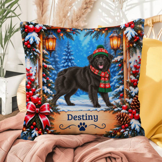 Australian Shepherd (Black Coat) - Personalized Dog Name Pillow for Winter Nights at Home - MySisterIsAsurvor