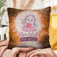 Halloween indoor/outdoor pillow with a cute ghost and “Boo-tiful” for mental health and seasonal charm