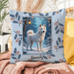 Husky White Pillow - Winter Husky throw pillow, indoor seasonal dog pillow, cozy home accent