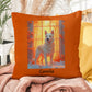 Cream German Shepherd pillow, personalized indoor outdoor GSD cushion, water-resistant decor - MySisterIsASurvivor