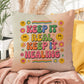 Keep It Real, Keep It Healing: Indoor/Outdoor Pillow - Groovy Affirmation for Emotional Wellness & Positive Vibes
