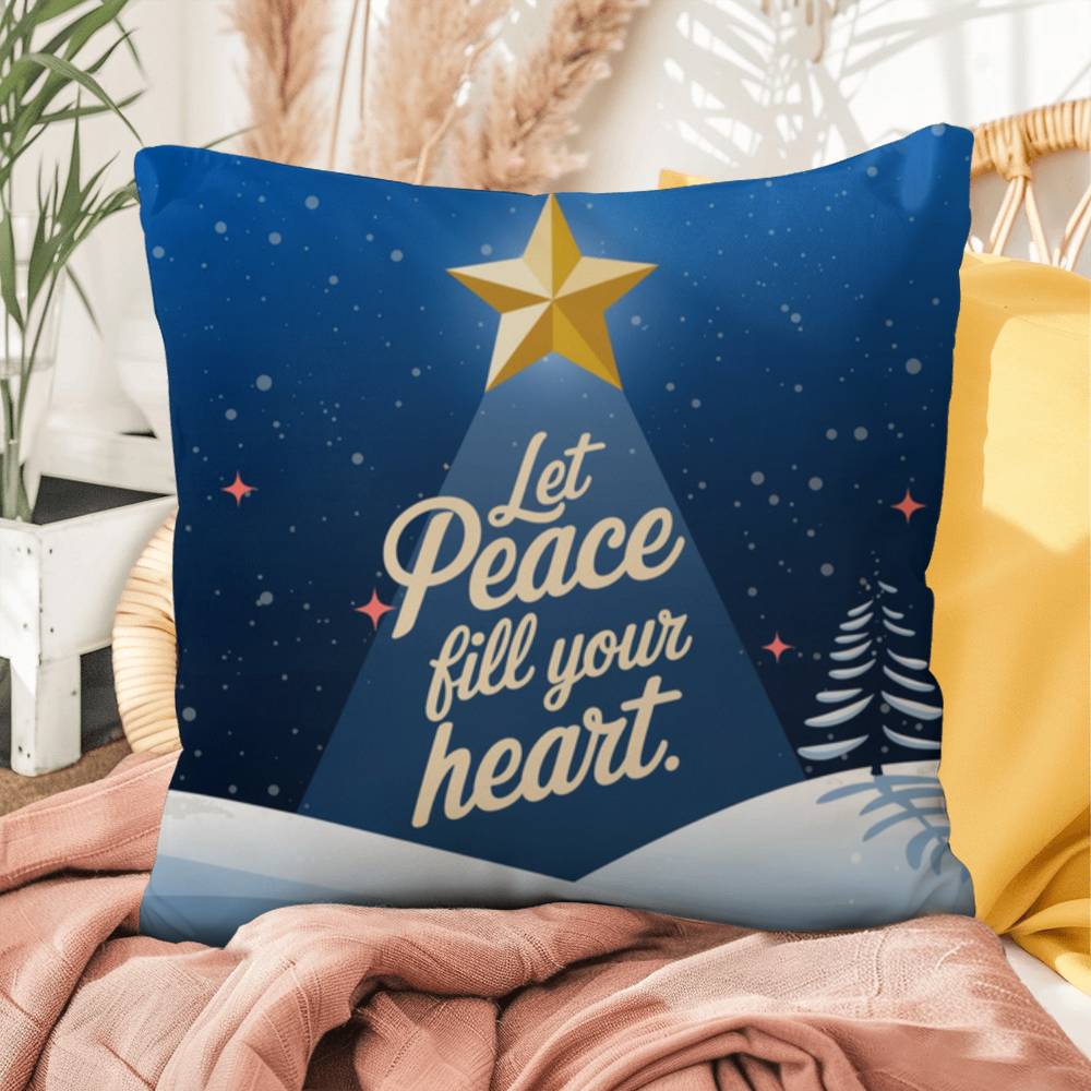 Let Peace Be Your Tradition Throw Pillow - Tranquil Christmas pillow for comfort and calm