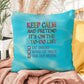 "Keep Calm And Pretend It's On The To-Do List" funny mental health mug, ceramic cup with affirmations for anxiety relief.