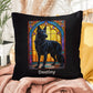 German Shepherd (Black) Indoor/Outdoor Pillow - Personalized Stained Glass Dog Tribute & Comfort Gift