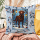 Labrador Retriever Chocolate Pillow - Holiday Labrador pillow, indoor/outdoor dog throw, seasonal accent