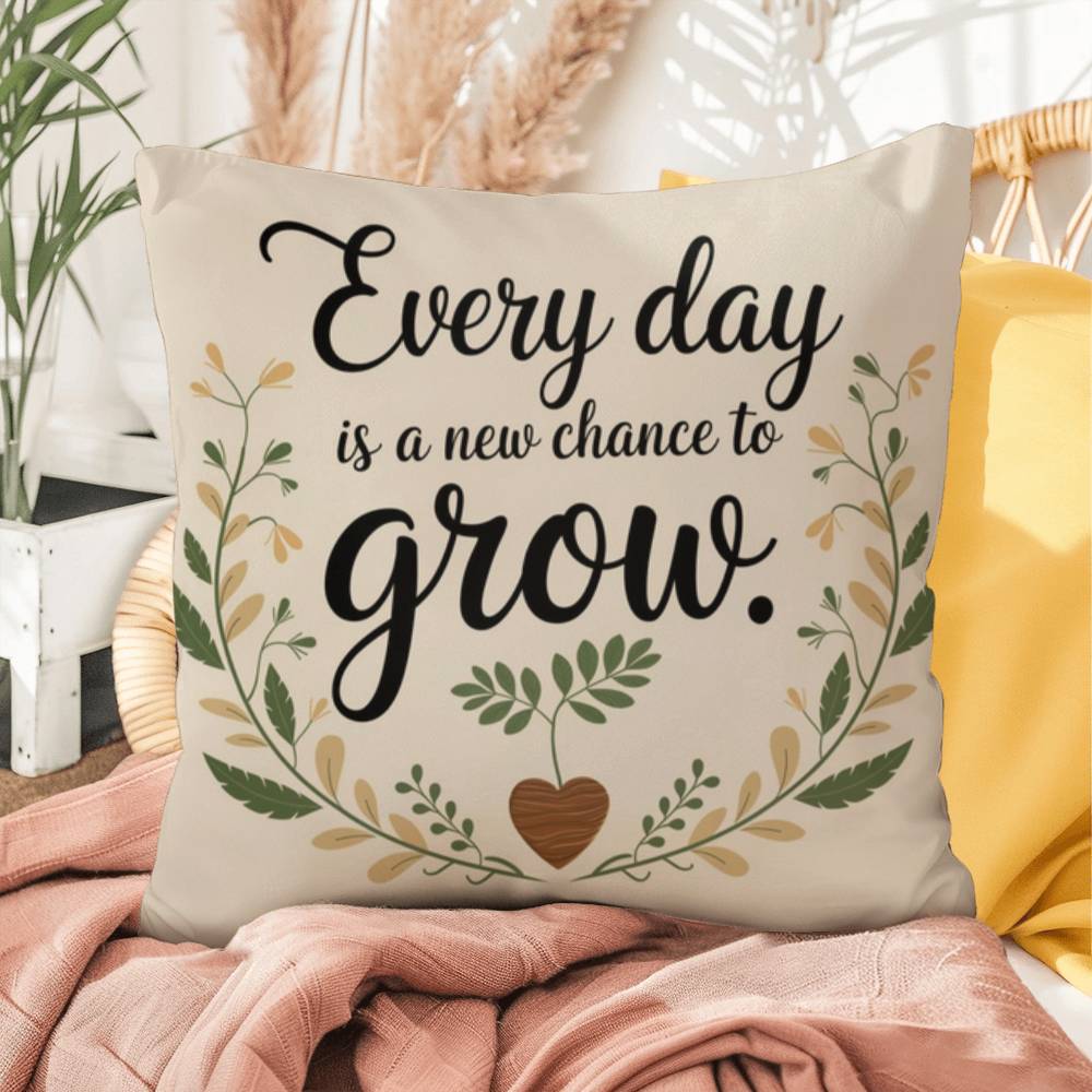 Every Day Is A New Chance To Grow: Indoor/Outdoor Pillow Self-Care for Relaxation, Mindfulness & Emotional Wellness