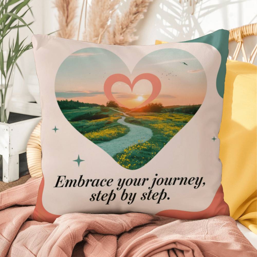 Embrace Your Journey, Step By Step: Indoor/Outdoor Pillow Self-Care for Relaxation, Mindfulness & Emotional Wellness