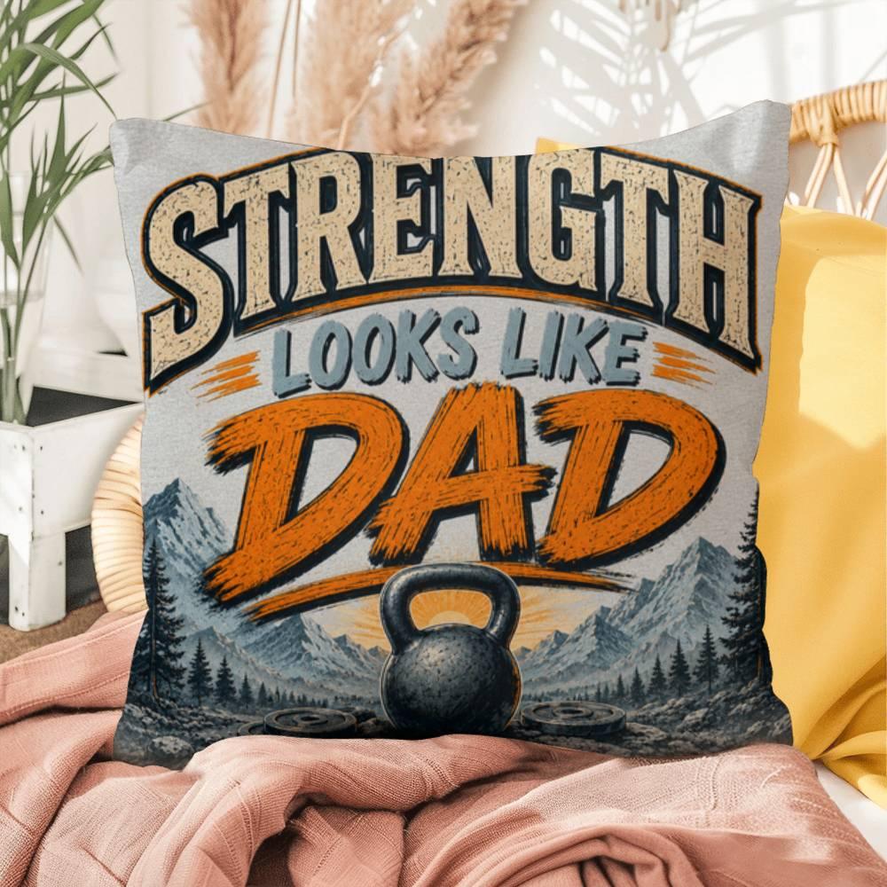 Shop our premium strength looks like dad throw pillow from MySisterIsASurvivor.
