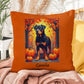 Rottweiler Black & Tan Coat Pillow, Personalized Indoor Dog Cushion, Water-Resistant Pet Gift