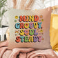 Mind Groovy, Soul Steady: Indoor/Outdoor Pillow - Groovy Affirmation for Emotional Wellness & Positive Vibes