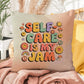 Self-Care Is My Jam: Indoor/Outdoor Pillow - Groovy Affirmation for Emotional Wellness & Positive Vibes