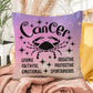 Cancer Indoor/Outdoor Pillow – Zodiac Astrology Decor, Boho Accent for Home & Patio