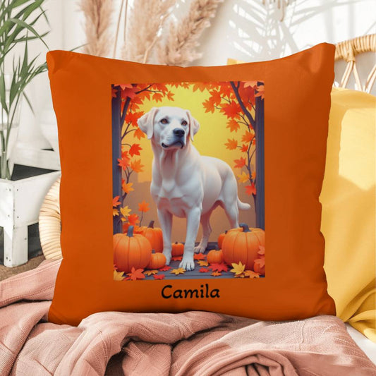 White Labrador Retriever pillow, custom indoor outdoor dog cushion, personalized lab accent - MySisterIsASurvivor