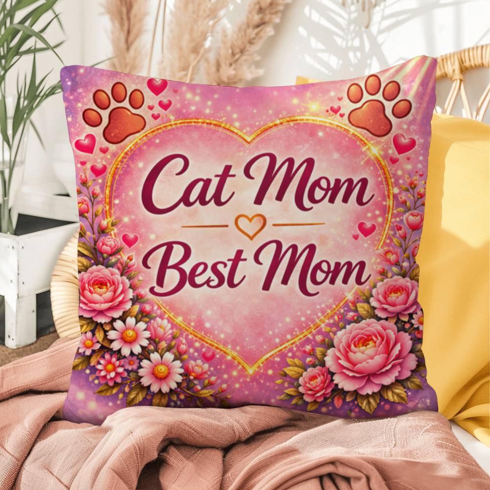 Shop our premium cat mom best mom throw pillow from MySisterIsASurvivor.